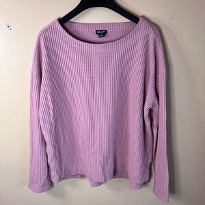 Splendid Womens‎ Oversized Waffle Knit Pink Cozy Sweater Size Medium Outdoor